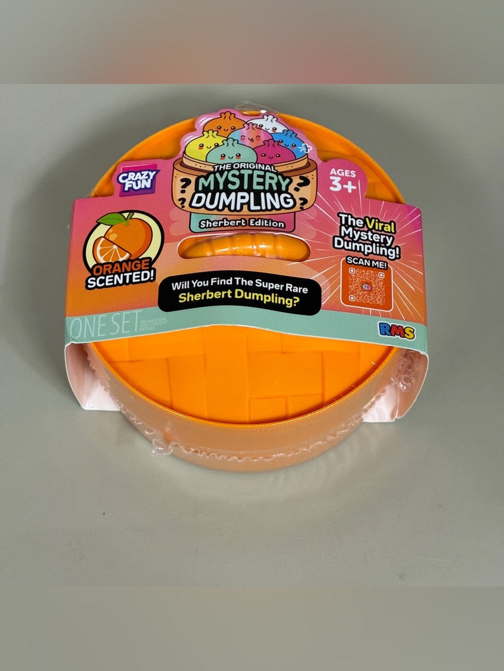 RMS Viral Mystery Dumpling Sherbert Edition Orange Scented Crazy Fun Bun Squishy